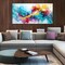 Abstract Canvas Wall-Art for Living Room - Colorful Wall Art Bedroom Office Artwork Wall Decor Ready to Hang Size 24" x 48"